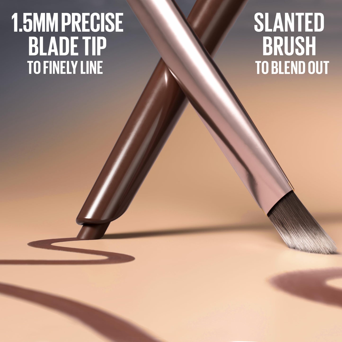 MAYBELLINE Sculpting Stix 2-in-1 Eyeliner, Dual Ended Brown Eye Liner With Up to 24HR Wear, Smudge and Sweat-Resistant Eye Makeup Formula, Smooth