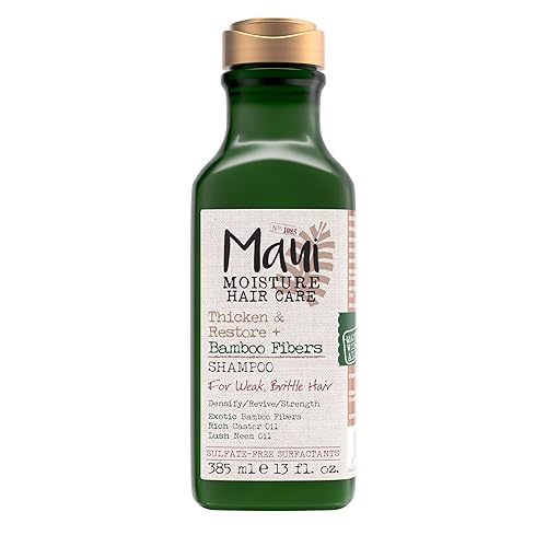 Maui Moisture Thicken & Restore + Bamboo Fibers Strengthening Shampoo to Soften Transitioning or Natural Hair & Renew Brittle Hair, Vegan, Silicone