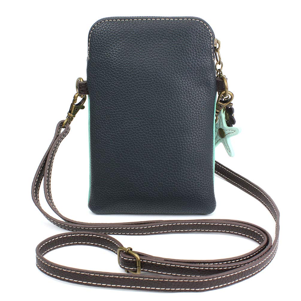 CHALA Dazzled Cell Phone Crossbody Purse-Women PU Leather Multicolor Handbag with Adjustable Strap - Turtle - turquoise