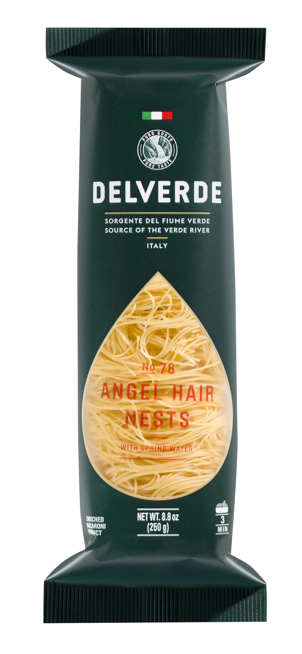 Delverde Artisan Made Angel Hair Nests with Spring Water Certified Kosher 8.8oz 12 pack