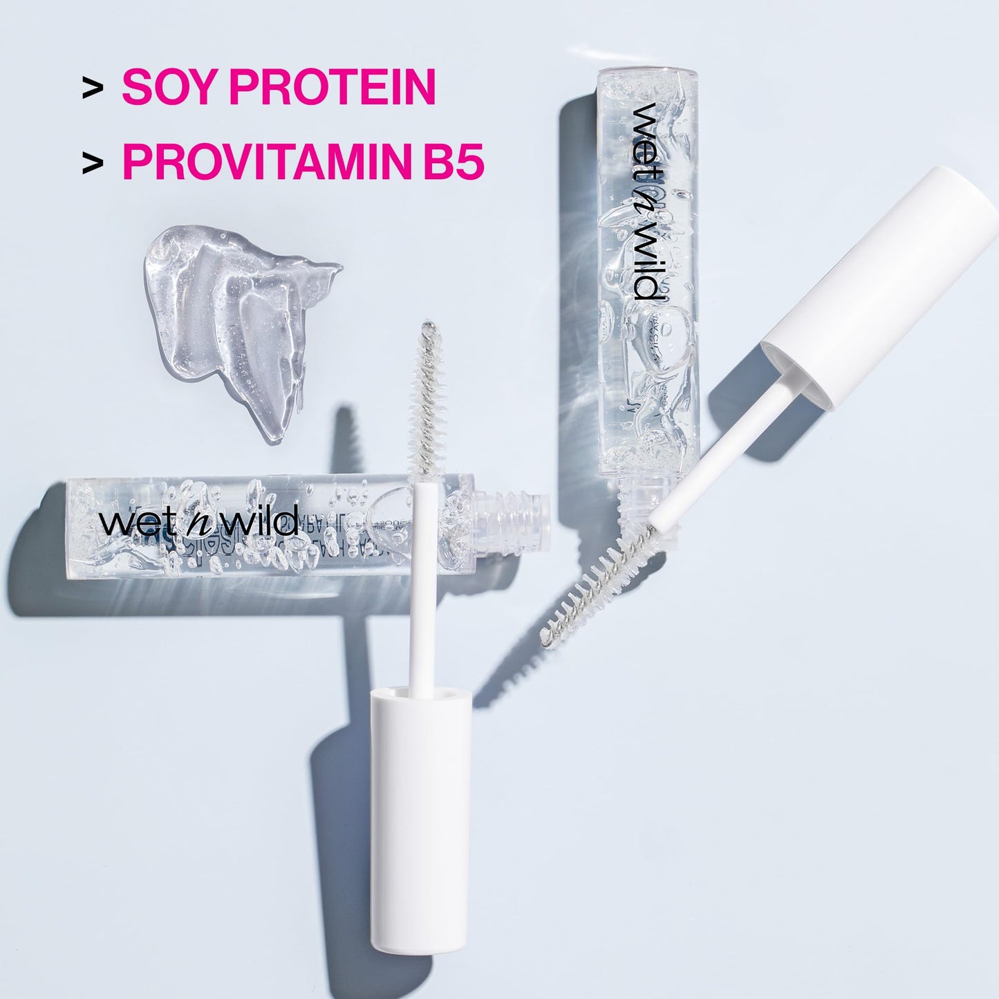 wet n wild Mega Clear Brow & Lash Mascara - Sculpts Brows, Defines Lashes, Conditioning with Soy Protein & ProVitamin B5, Primer & Top Coat