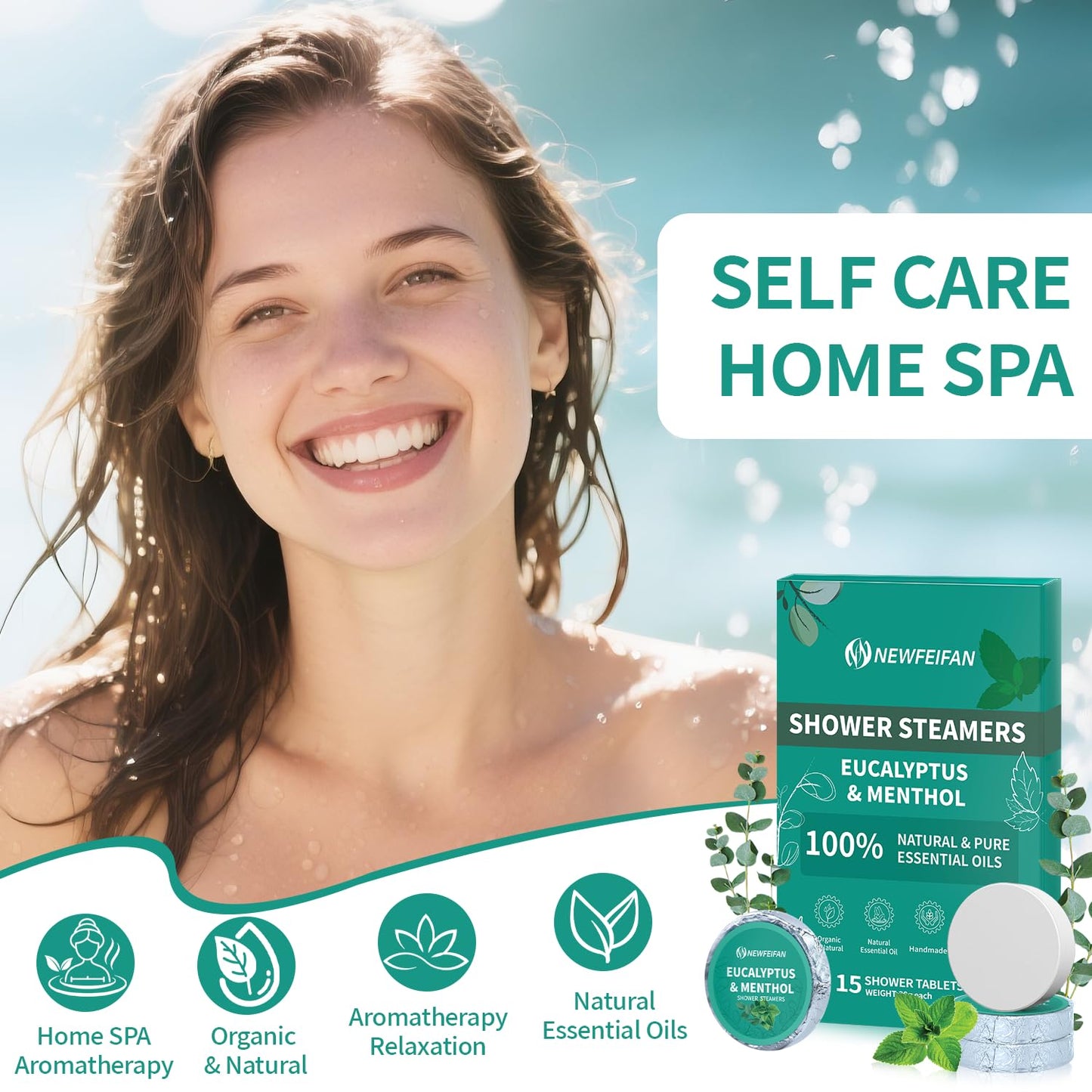 NEWFEIFAN Shower Steamers Aromatherapy, 15 Pack Eucalyptus & Menthol Beauty and Personal Care NEWFEIFAN