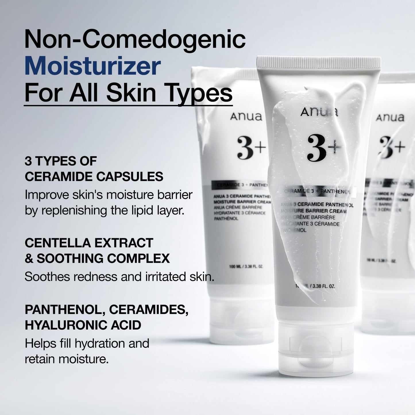 ANUA 3 Ceramide Panthenol Moisture Barrier Cream, Hydrating Daily Face Moisturizer for All Skin Types, Soothing, Non Comedogenic, with Centella Beauty and Personal Care ANUA