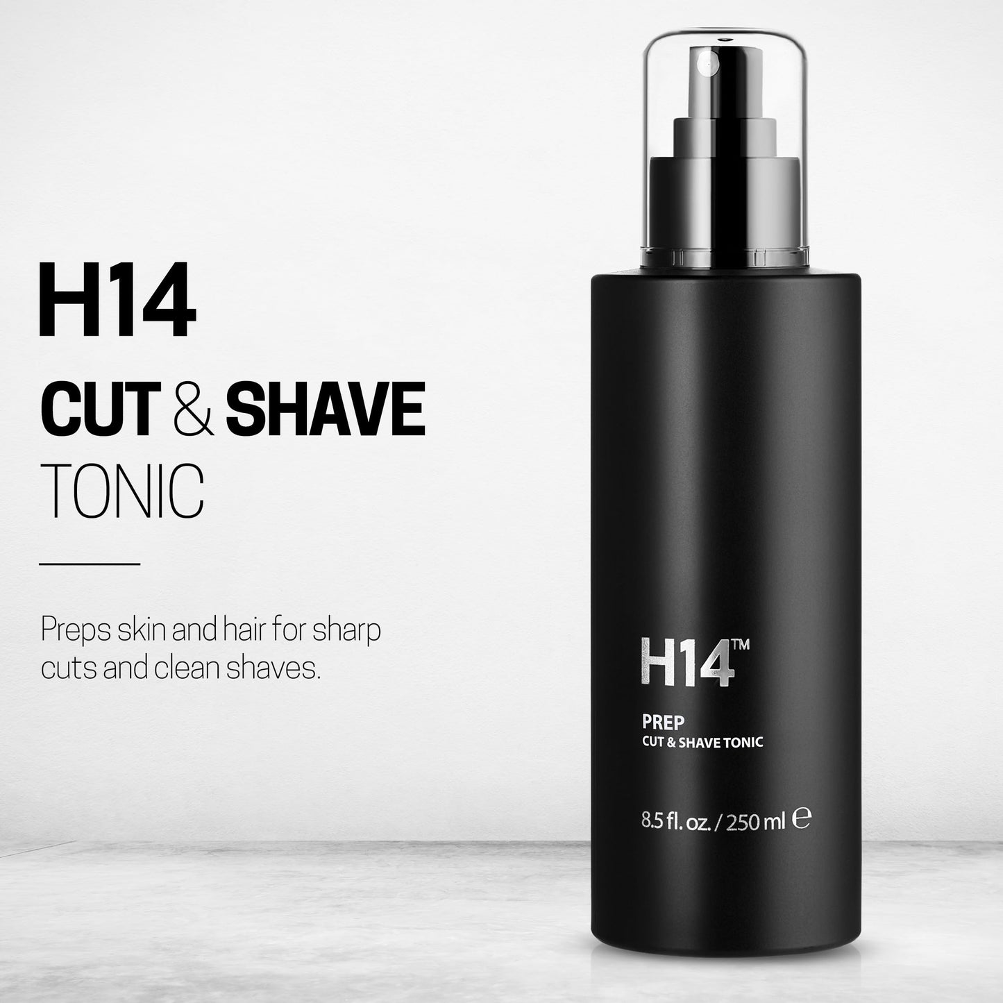 H14 PREP Cut & Shave Tonic for Men - Pre-Shave & Haircut Spray with Panthenol & Glycerin, 8.5 fl oz / 250 ml - Soothes Skin & Reduces Razor Burn