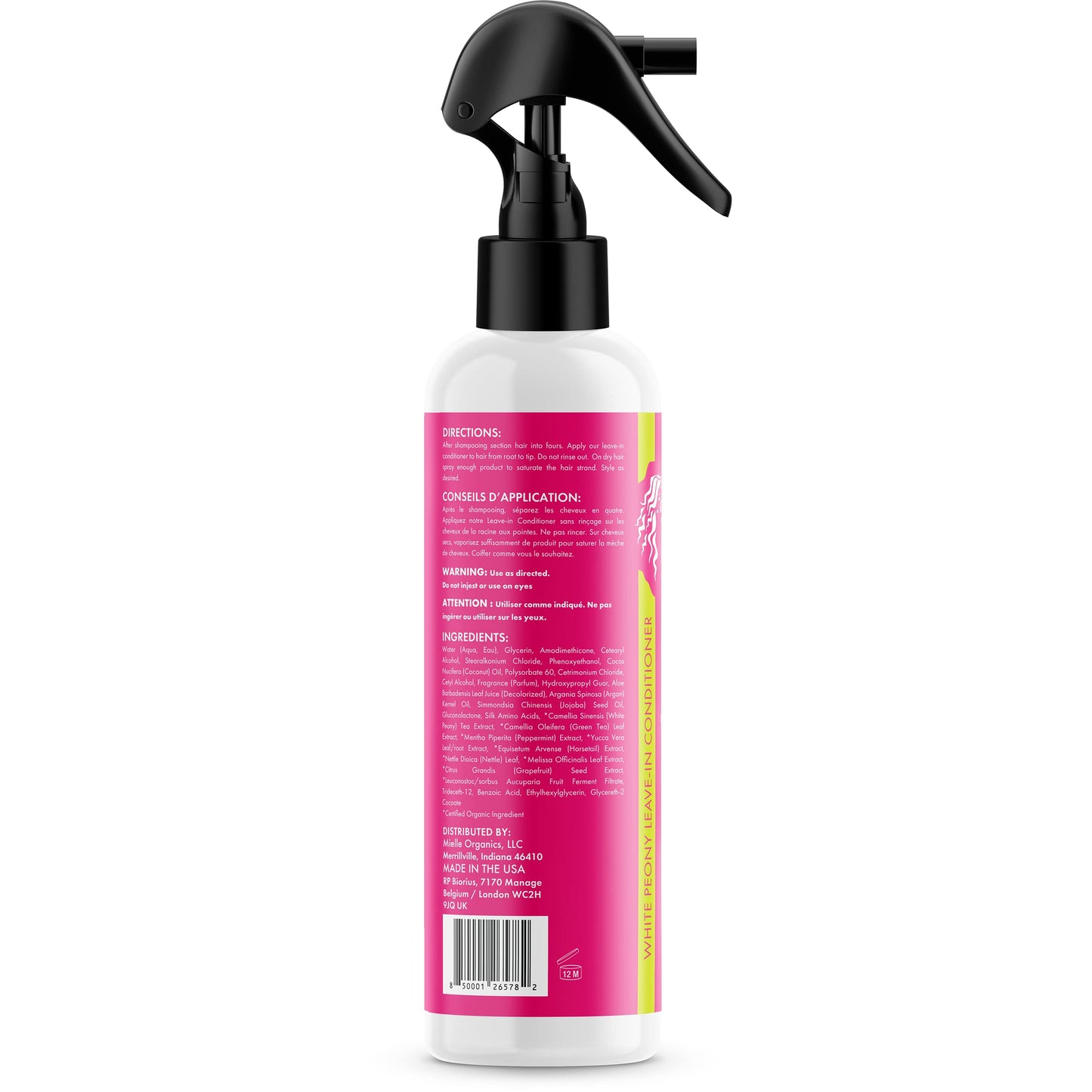 Mielle Organics White Peony Leave-In Conditioner Spray - Ultra-Moisturizing Detangler for Curly & Natural Hair - Frizz Control & Moisture Seal Beauty and Personal Care Mielle Organics