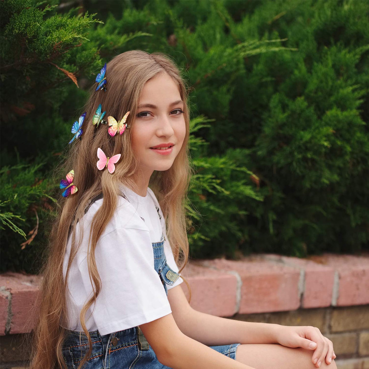 Boao 18 Pieces Butterfly Hair Clips Glitter Barrettes Fabric 90s Butterfly Snap Clips for Teens Women Hair Accessories DIY Crafts Wedding and Back