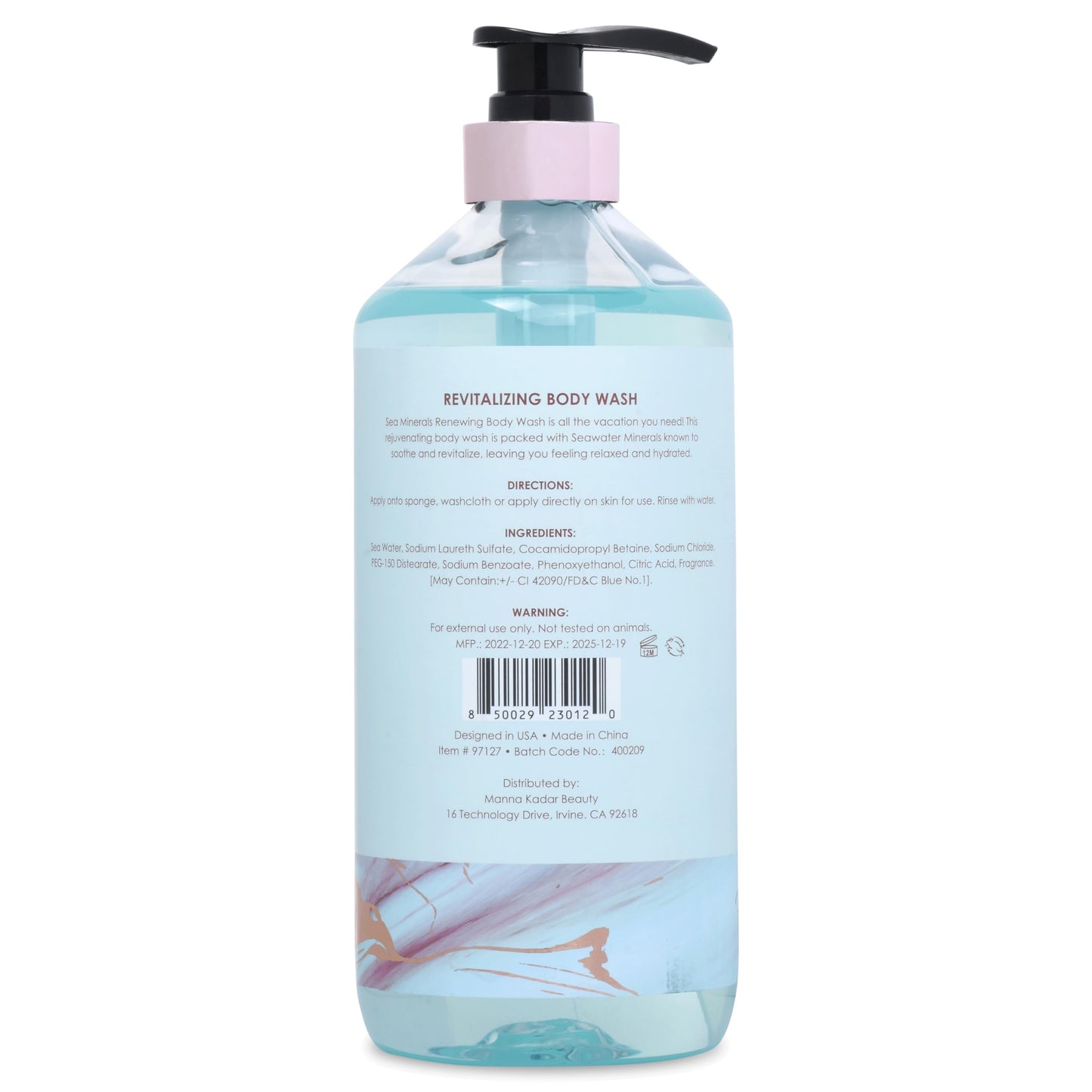 Manna Kadar Beauty Dead Sea Minerals Revitalizing Body Wash, Eucalyptus & Marine Collagen - Clean, Soothe, Revitalizes, Rejuvenates Skin, Shower Gel