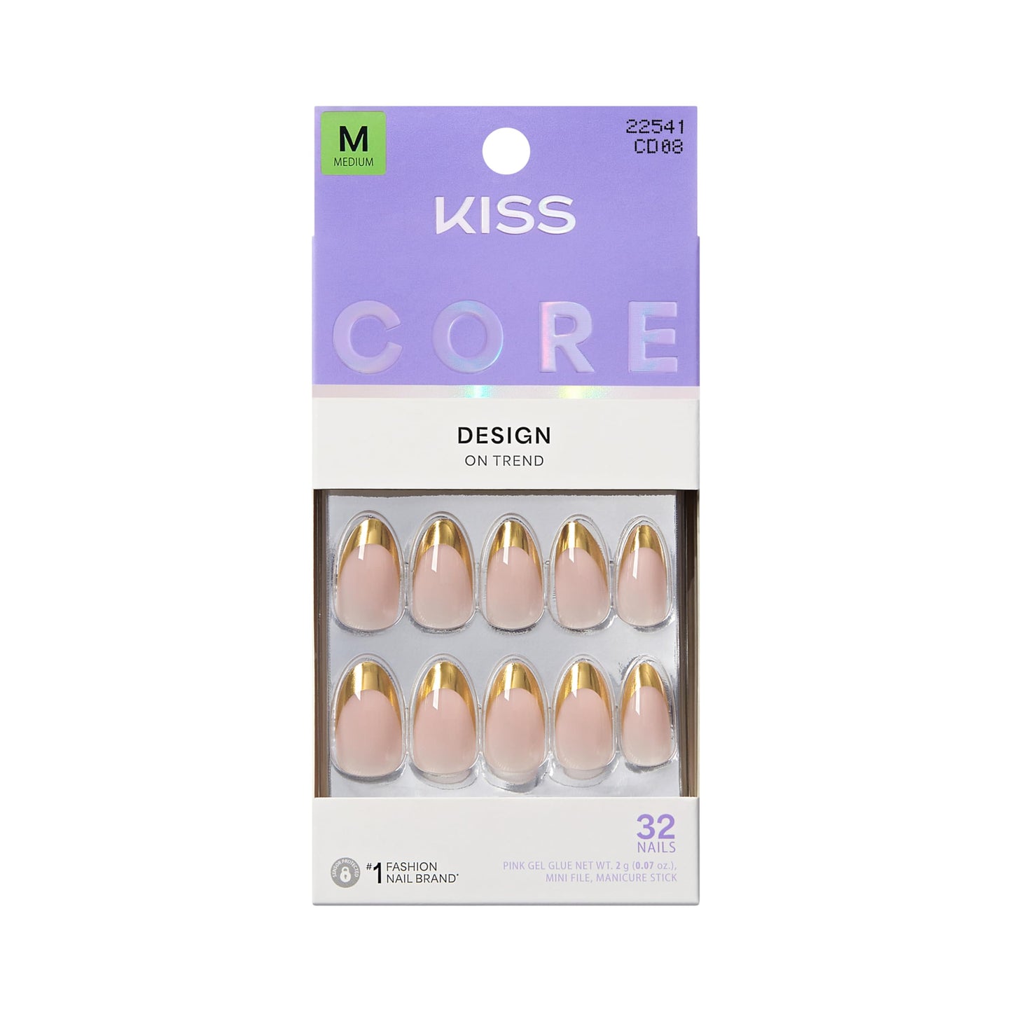 Kiss Core, Press On Nails, Nail glue included, 'Together', Beige, Medium Size, Almond Shape, Includes 32 Nails, 2g Glue, 1 Manicure Stick, 1 Mini File Beauty & Personal Care KISS
