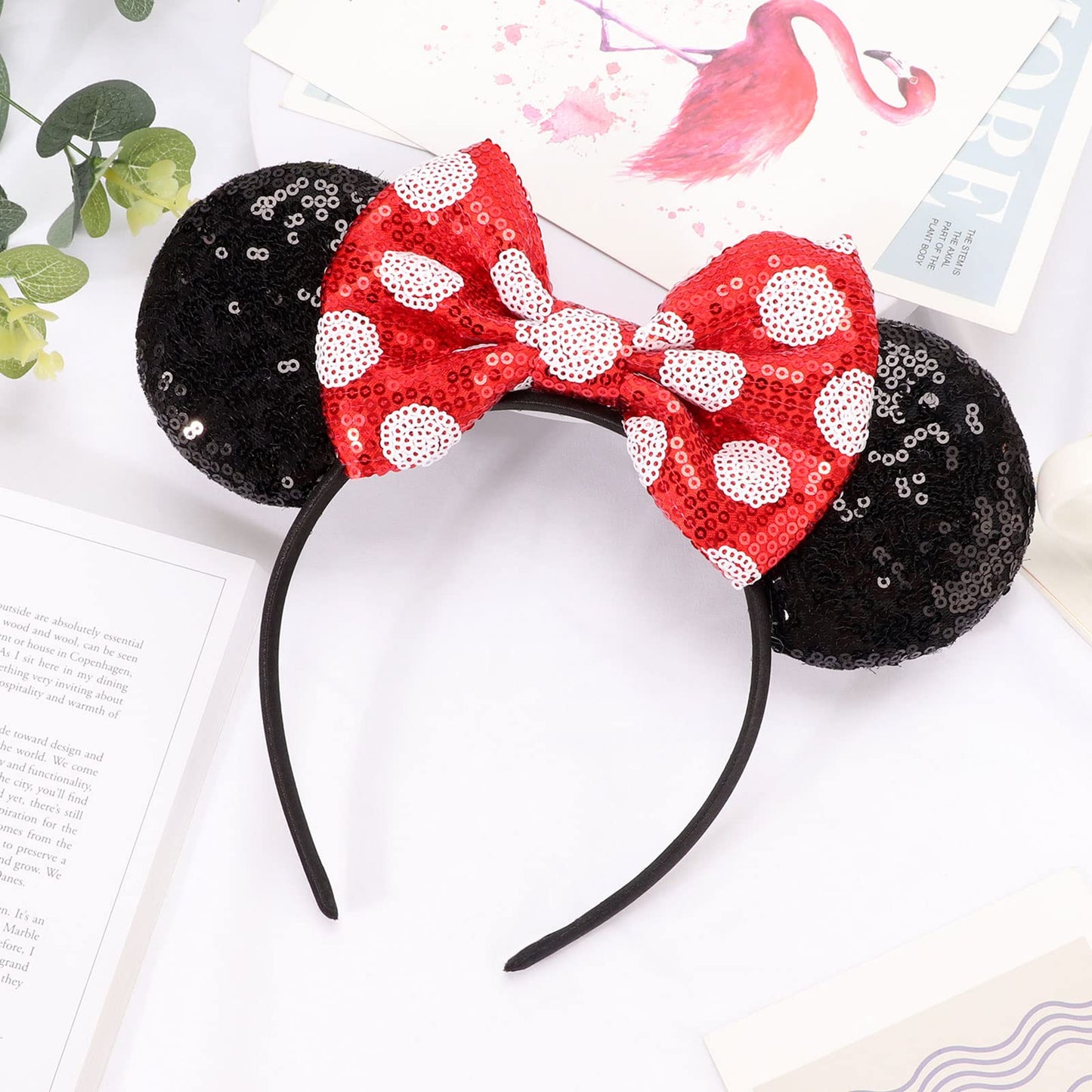 DRESHOW Mouse Ears Headbands for Women Pearl Hairbands Bow Head bands Velvet Head band Christmas Cosplay Costume Princess Party Decorations Halloween Beauty and Personal Care DRESHOW