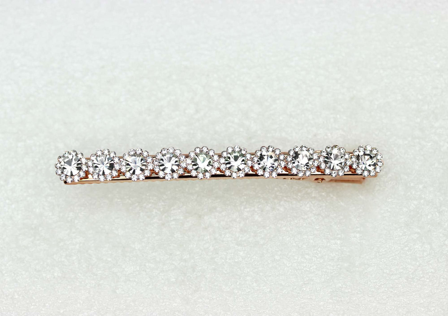 Faship Gorgeous Clear Crystal Floral Small Alligator Hair Clip