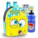 SPONGEBOB SQUAREPANTS Mini Backpack and Water Bottle Set - 11" Spongebob Backpack with Water Bottle, and More (Spongebob School Supplies Bundle)