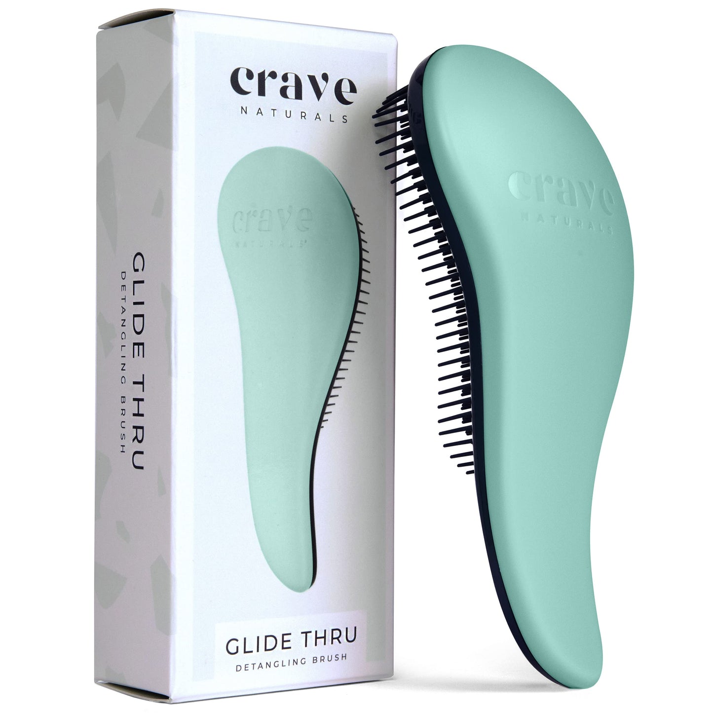 Crave Naturals Glide Thru Detangling Hairbrush That Glides Through Tangles for Wet, Dry and Damaged Hair - Gentle Detangler Styling Tool for Adults