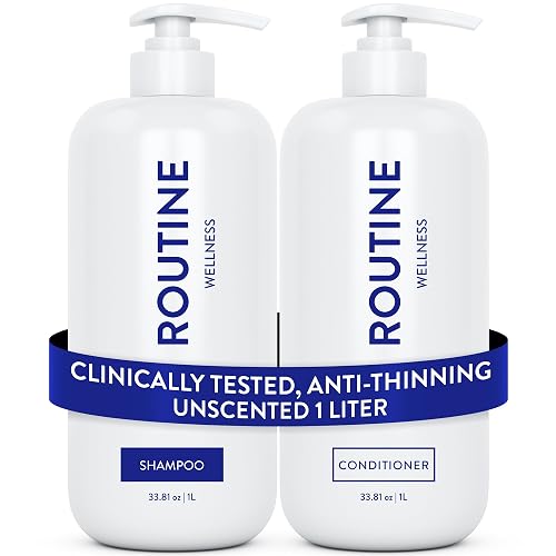 Routine Wellness 1 Liter Anti-Thinning Volumizing Shampoo and Conditioner Set for Thinning Hair & Hair Loss - Grow Your Confidence with Biotin & DHT