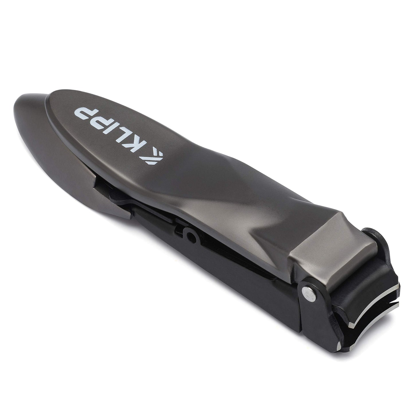 Nail Clippers for Men with Catcher - KLIPP Heavy Duty Razor-Sharp Self-Collecting Nail Cutter, Ergonomic Lever for Fingernails & Toenails, Ideal Gift Beauty and Personal Care KLIPP