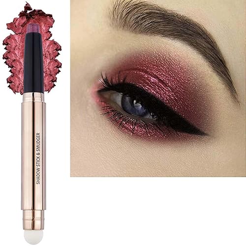 Metiplou Red Eyeshadow Stick Eyeliner pencil For Eye Makeup Cream Shimmer Smooth Glitter Dark Light Matte Single Crayon Primer Palette Hypoallergenic