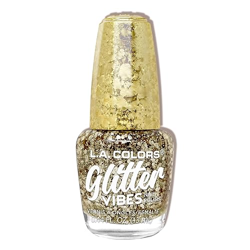L.A. COLORS Glitter Vibes Polish, Golden Glow CNL356