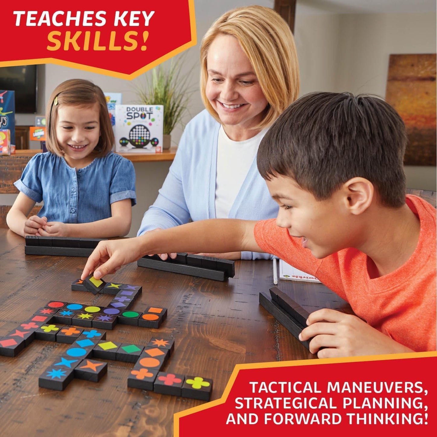 Qwirkle Board Game - Strategy Game for 2-4 Players Ages 6+ - Deluxe with Trays