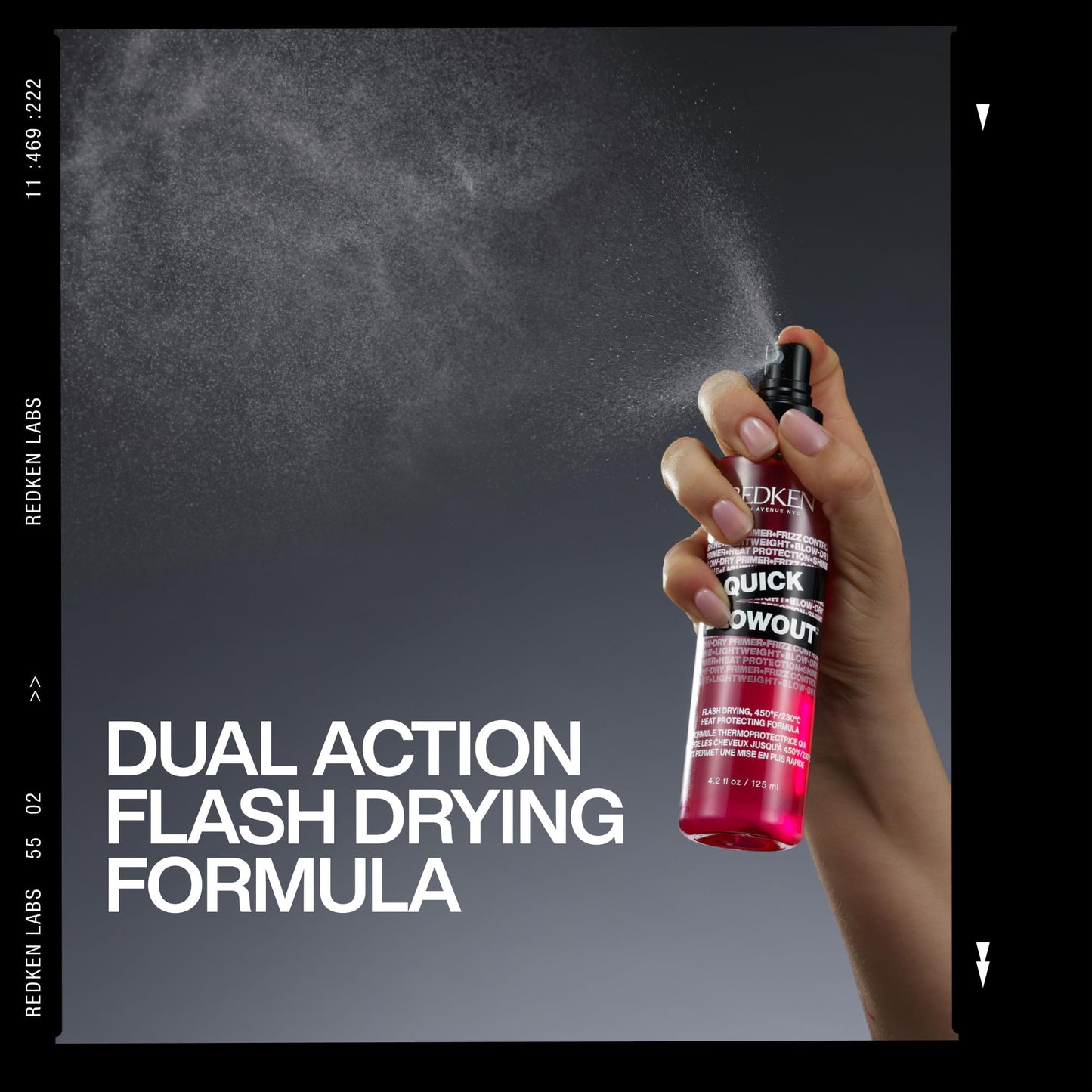 Redken Quick Blowout Heat Protectant Spray For All Hair Types - Smooths & Adds Shine, Lightweight Blowdry Styling Primer with Heat Protection, 1 Fl Oz