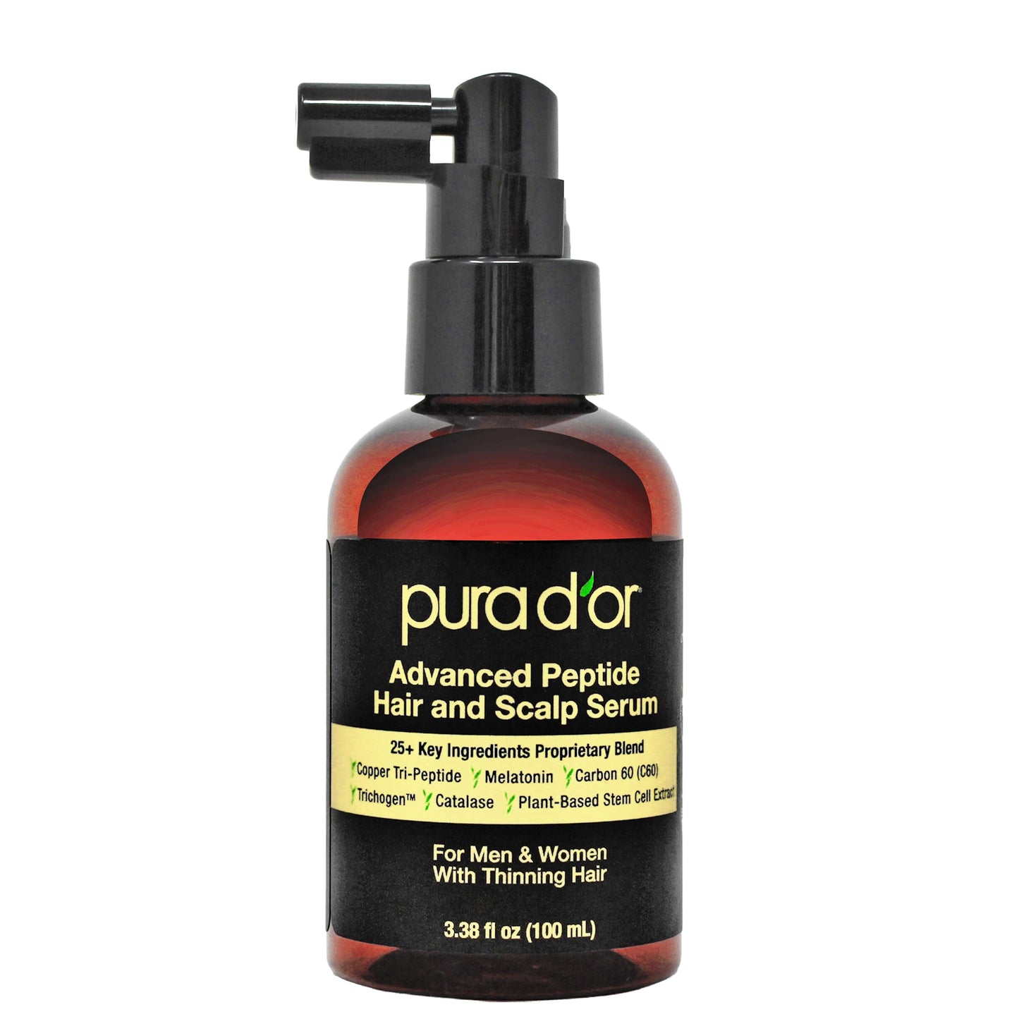 PURA D'OR Advanced Hair & Scalp Serum - For Hair Thinning with Copper Tri-Peptide, Caffeine, Botanical Extract Blend, Fuller Appearance Strands Beauty and Personal Care PURA D'OR