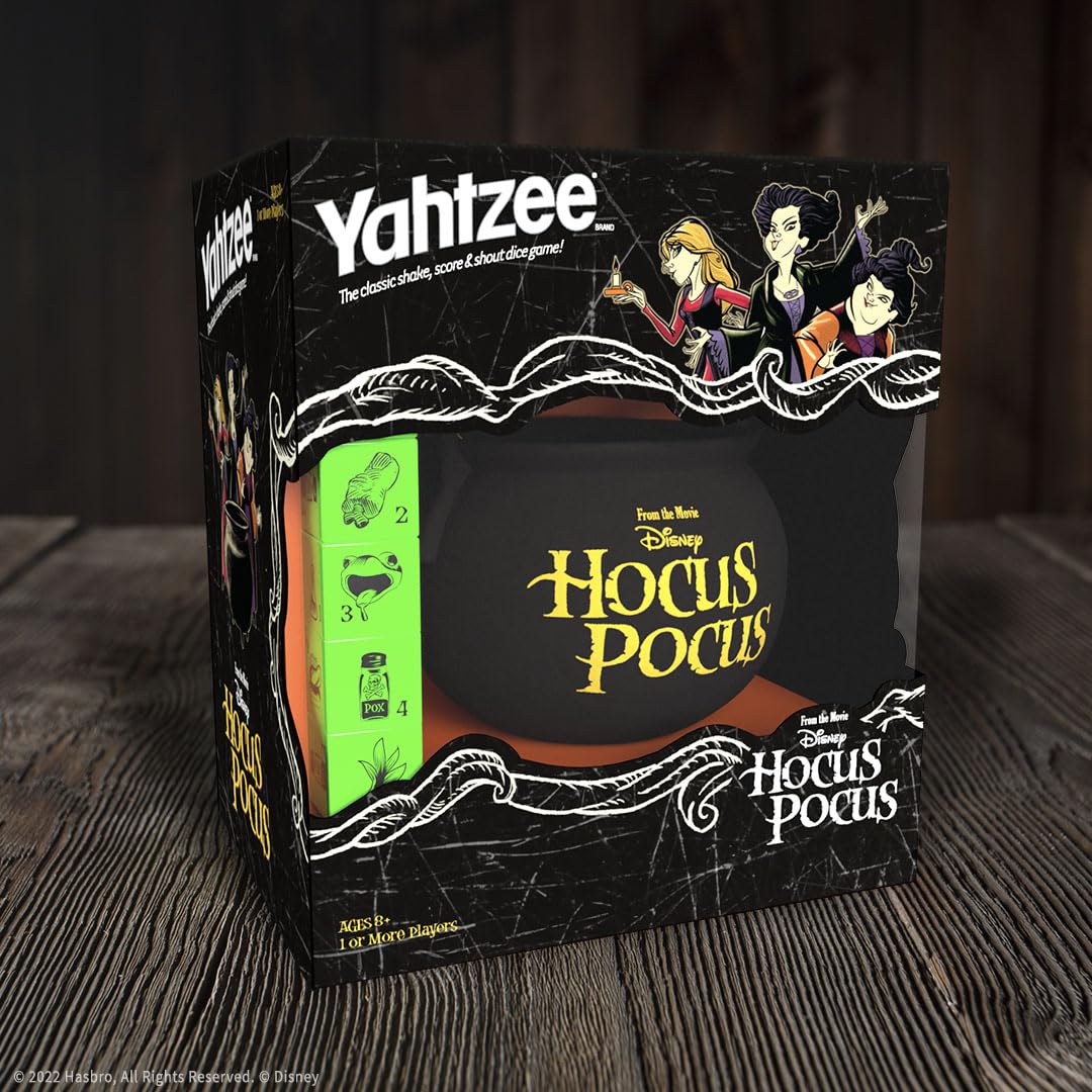 USAOPOLY YAHTZEE: Disney Hocus Pocus | Collectible Witch~'s Caldron Dice Cup Classic Family Game Based on Film Great for Night Officially-Licensed &…