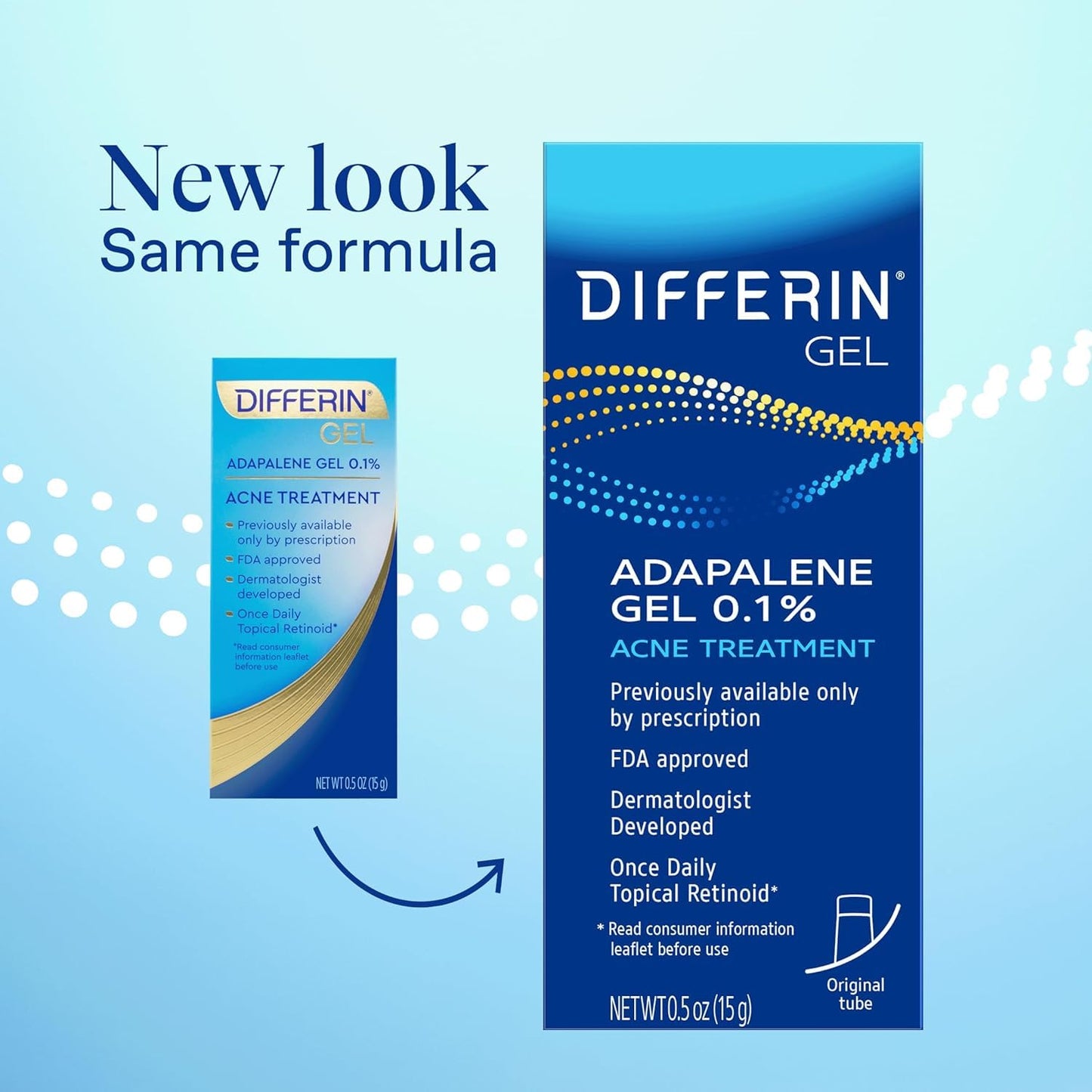 Differin Acne Treatment Gel, 30 Day Supply, Retinoid Treatment for Face with 0.1% Adapalene, Gentle Skin Care for Acne Prone Sensitive Skin, 15g Tube Beauty and Personal Care Differin