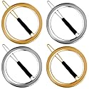 PAGOW 4 Pcs Minimalist Hair Clip for Women, Gold & Sliver Hollow Hoops Round Circle Geometric Metal Hair Clip, Dainty Circle Bobby Pin Ponytail Holder