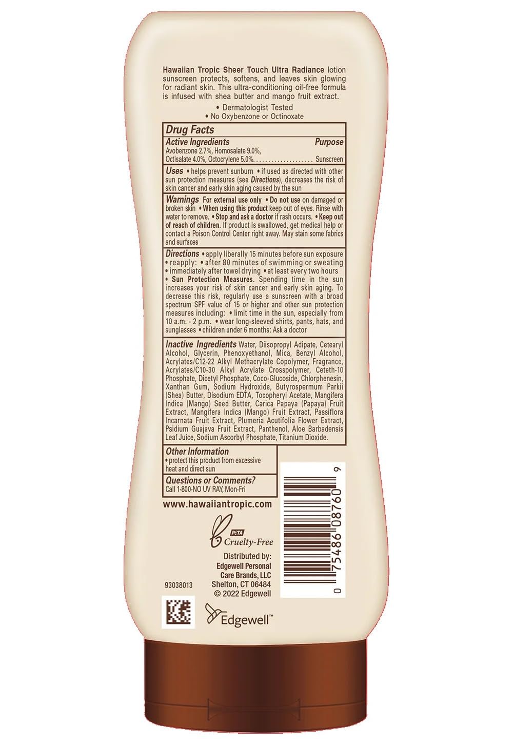 Hawaiian Tropic Sheer Touch Sunscreen SPF 50 Plus 8 oz