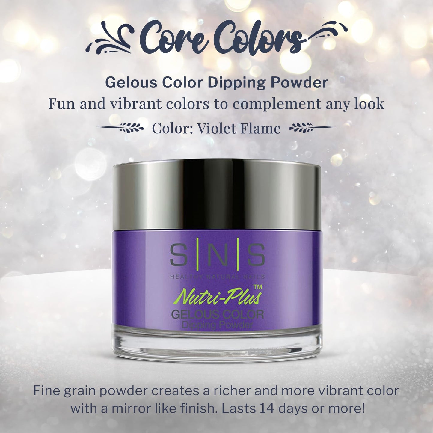 SNS Nail Dip Powder, Gelous Color Dipping Powder - Violet Flame (Purple/Violet, Shimmer) - Long-Lasting Dip Nail Color Lasts 14 Days - Low-Odor & No Beauty & Personal Care SNS Healthy Natural Nails