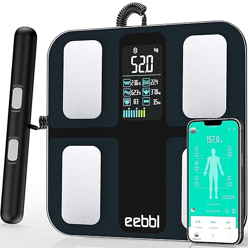 EEBBL Weight Scale for Body Fat with Handle, 20 Precise Body Biological Analyzer, Digital Bathroom Weighing Bluetooth Scale, Body Composition Monitor…