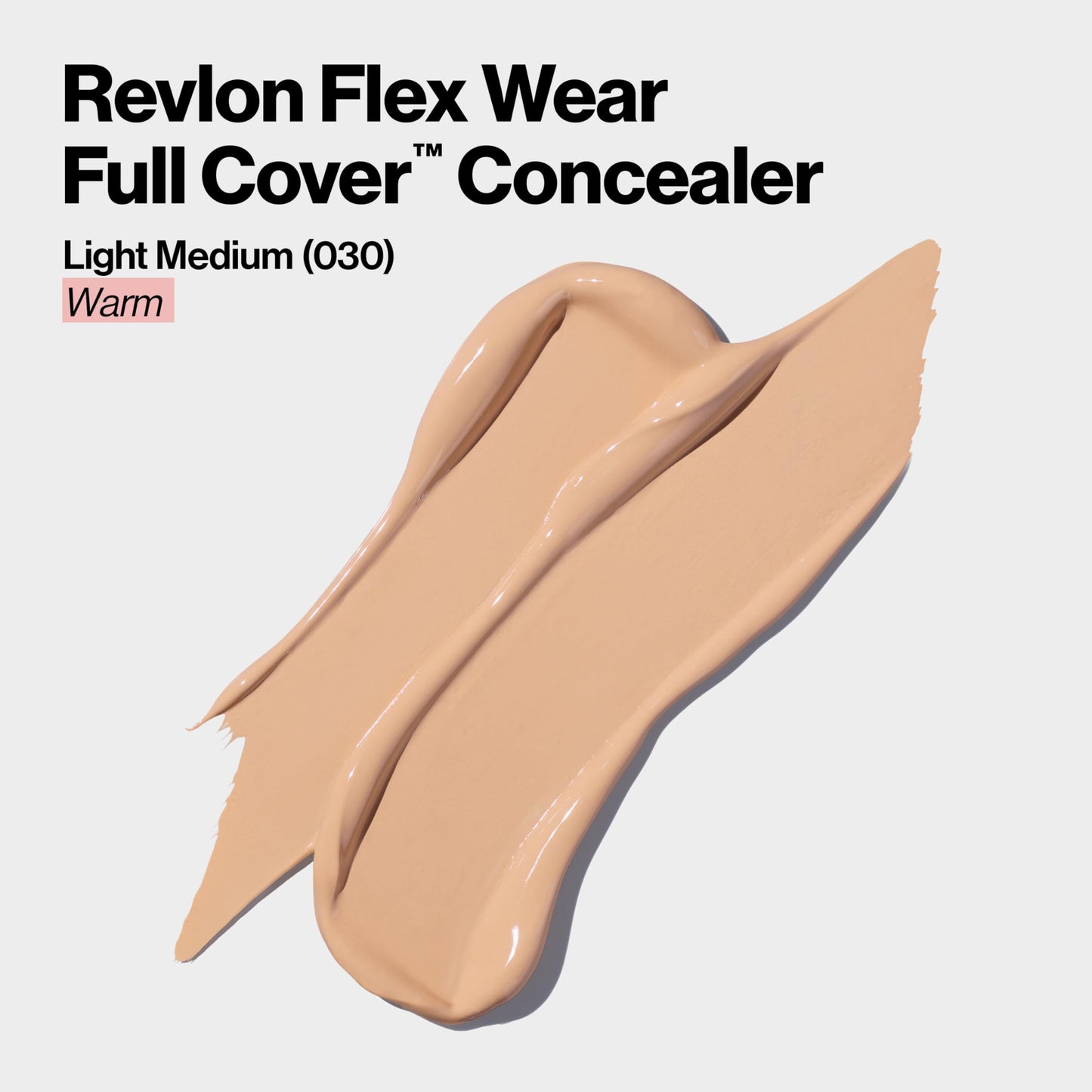 Revlon ColorStay Flex Wear, Full Cover Non-Creasing Concealer, Infused with Hyaluronic Acid & Vitamin E, Flexible Longwear, 030 Light Medium, 0.34 Fl