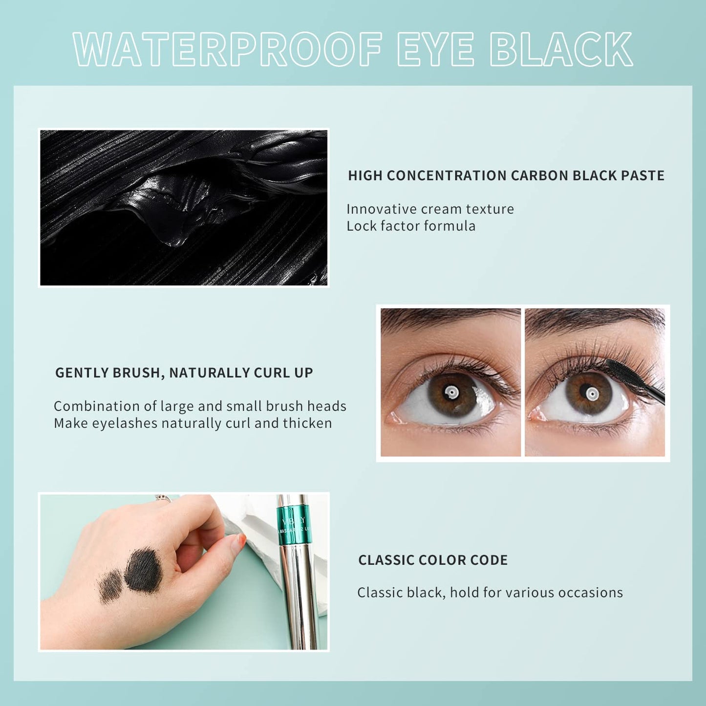 2 in 1 Mascara 5x Longer Waterproof Lash Cosmetics Natural Lengthening and Thickening Effect No Clumping Superstrong Magic 4d Silk Fiber for Vibely