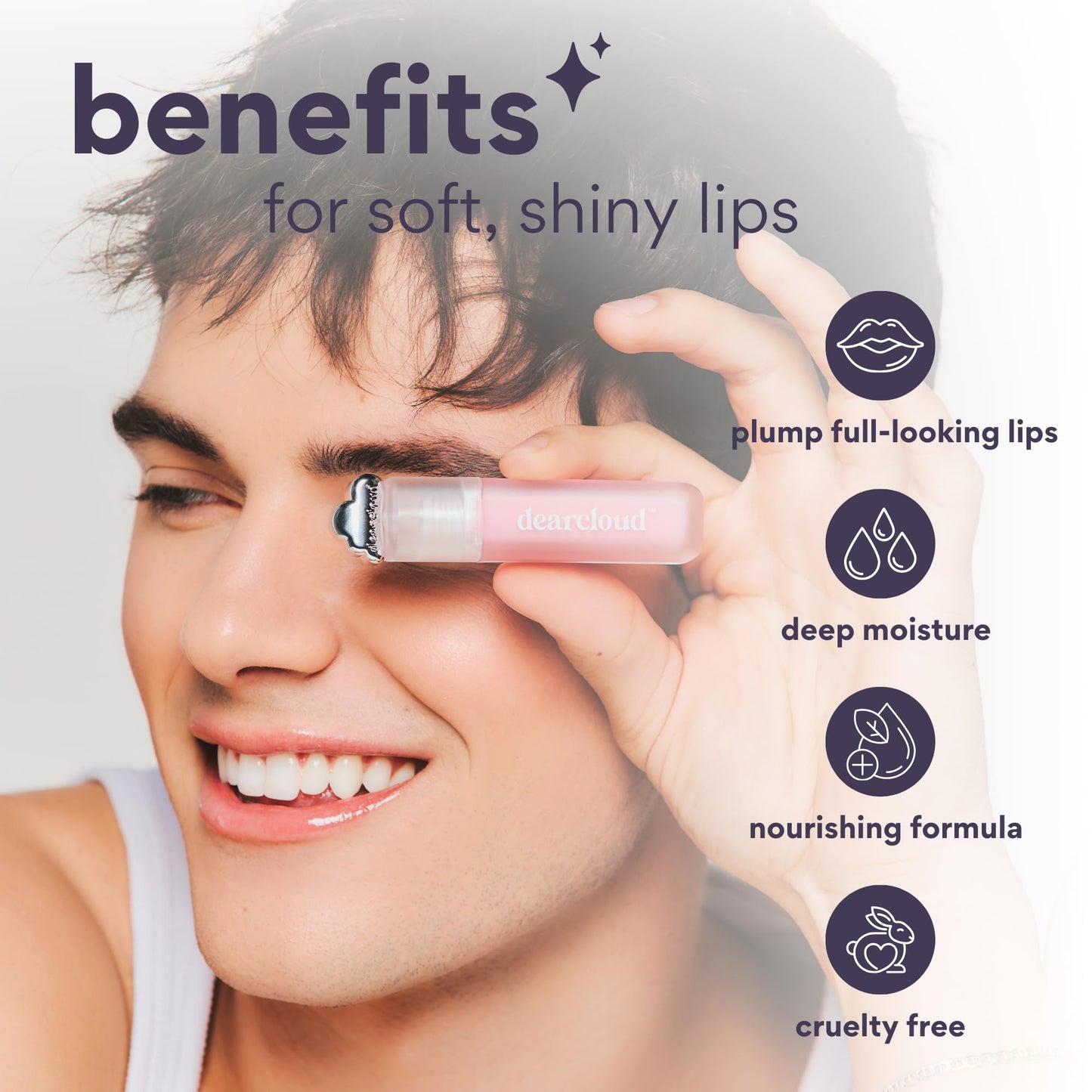 dearcloud Super Jelly Lip Plumper - Lip Gloss Plumper with Hyaluronic Acid & Capsicum - Plumping Lip Gloss for Women - Candy Latte (.13 fl oz oz)