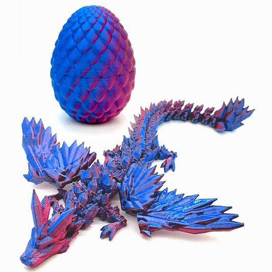 Hannahcos 3D Printed Dragon with Wings – Articulated Purple Dragon Toy, Unique 3D Printed Animal Gift for Kids, Boys & Home or Office Desk Decor