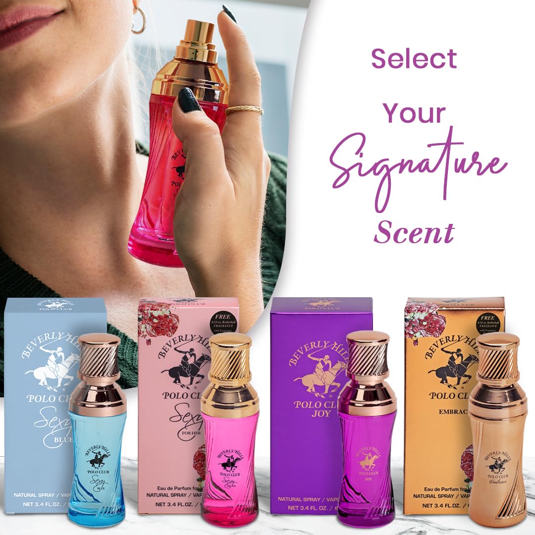 Beverly Hills Polo Club SEXY HOT - Cologne for Women with Notes of Amber & Vanilla - Sweet & Seductive Fragrance Scent - Eau De Toilette Spray 3.40fl.oz / 100ml (Packaging May Vary)