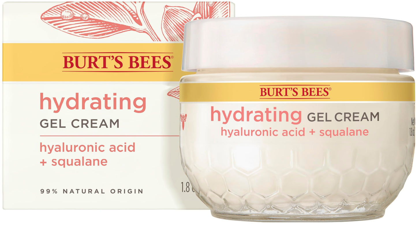 Burt's Bees Truly Glowing Replenishing Gel Cream, Moisturizer with Hydrate and Glow Complex for Normal and Combination Skin, 1.8 Fluid Ounces