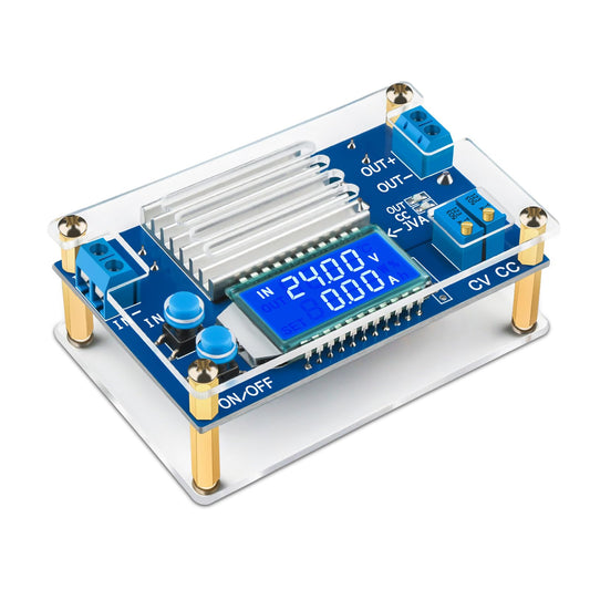 DROK DC Buck Converter 12A – Adjustable Power Supply 5.3-32V to 1.2-32V Step Down Voltage Regulator with LCD for RV, Solar, Golf Cart