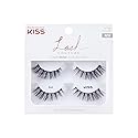 KISS Lash Couture Faux Mink False Eyelashes Double Pack, Knot-Free Lash Band, Reusable, Contact Lens Friendly, Easy To Apply, Ultrafine, Tapered…