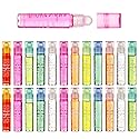 Expressions girl 24pc Roll On Lip Gloss Set with Carrying Case, Glossy Lip Make-up for Kids and Teens - Fruity Flavors, Non Toxic, Kid Friendly, Party