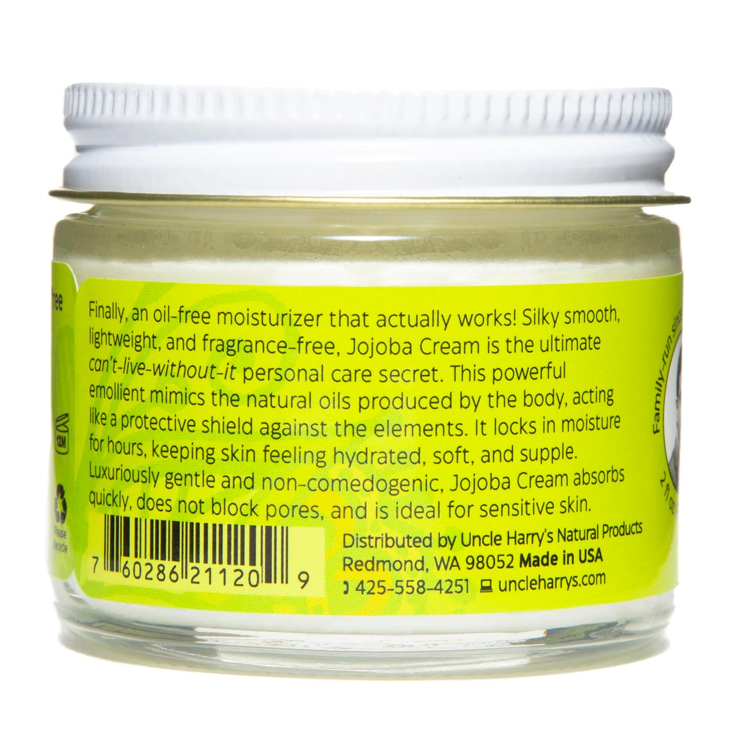 Uncle Harry's Natural Products Ayurvedic Face Cream with Jojoba Esters and Pure Essential Oils of Turmeric, Sandalwood, Palmarosa, and Cypress -