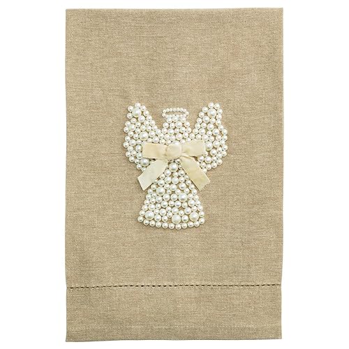 Mud Pie Christmas Angel White Christmas Pearl Towel