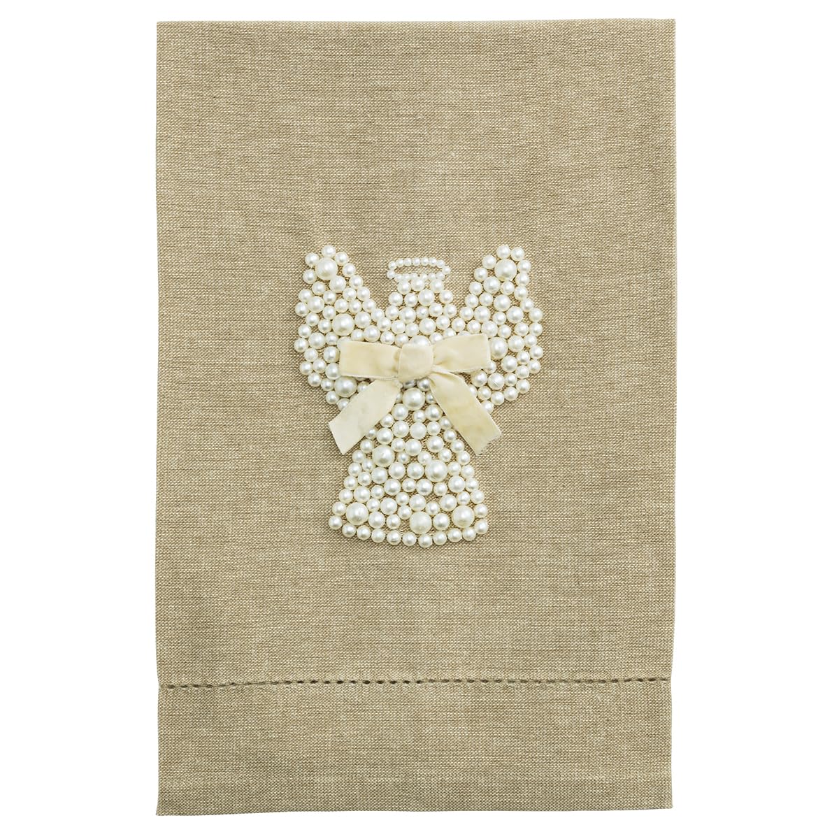 Mud Pie Christmas Angel White Christmas Pearl Towel