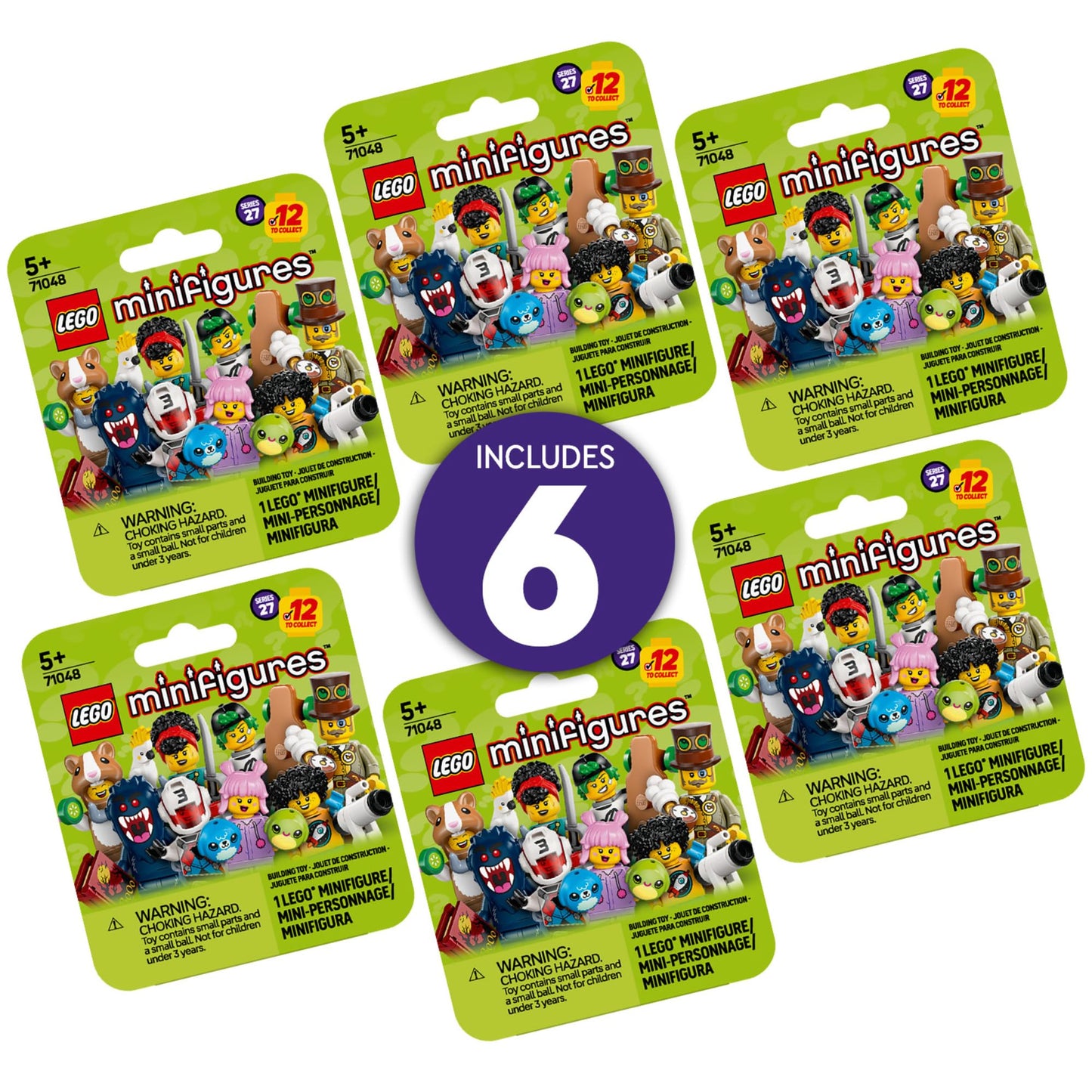 LEGO Minifigures Series 27 6-Pack – Collectible Mystery Figures for Kids Ages 5+, Blind Box Multipack, Birthday & Event Gift Idea, 66795