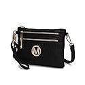 MKF Collection Women Crossbody Bag, Small Wristlet Purse Vegan Leather Top-handle Handbag Adjustable Strap by Mia K