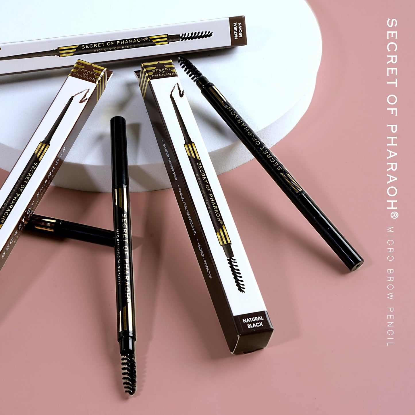 EBIN NEW YORK Micro Brow Pencil Natural Brown - Fine Tip Brow Pencil with Smooth Application & Built-In Blending Brush
