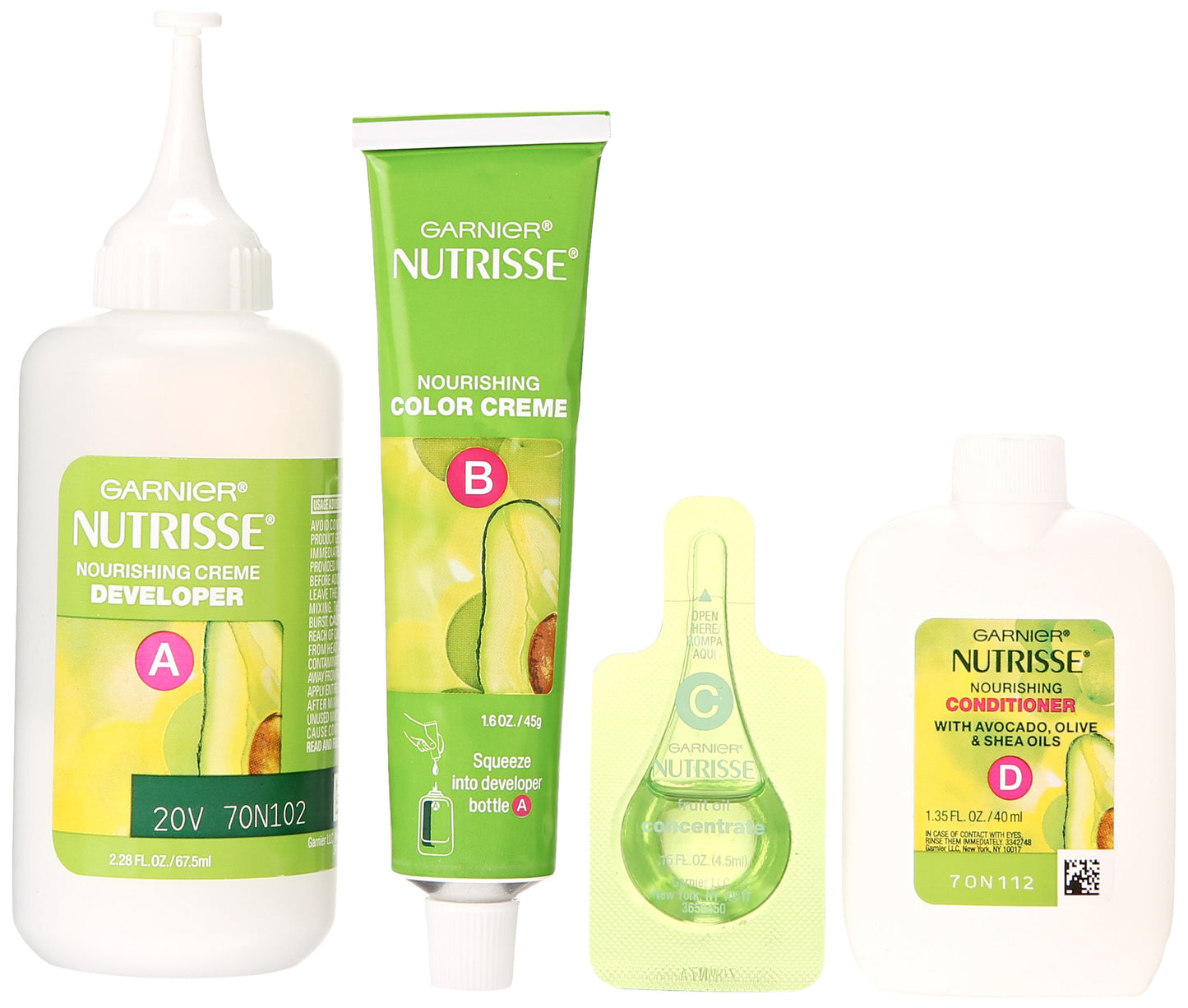 Garnier Nutrisse Nourishing Hair Color Creme, 60 Light Natural Brown (Acorn) (Packaging May Vary)