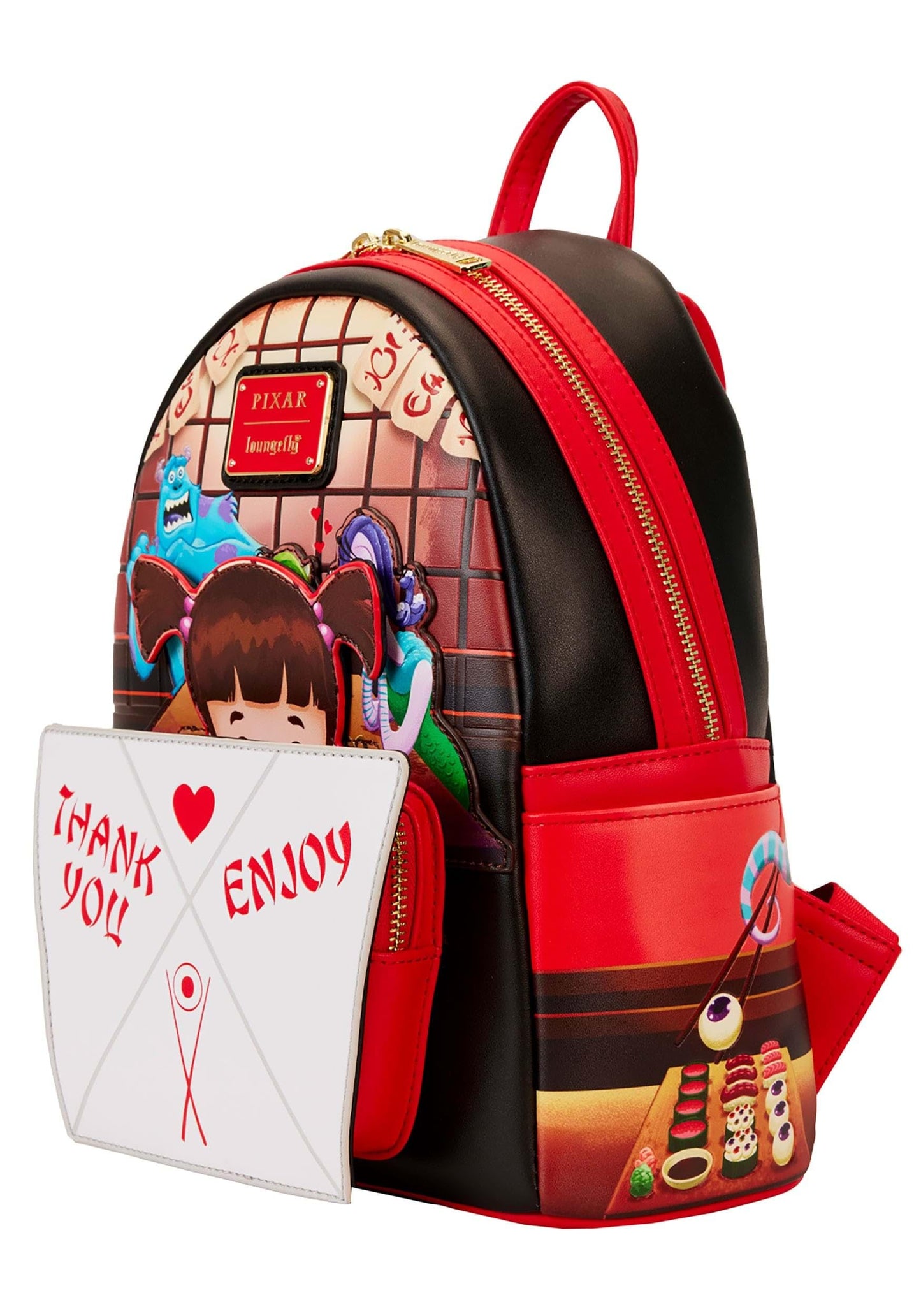 Loungefly Monsters, Inc. Harryhausen's Takeout Boo Pop-Up Mini Backpack