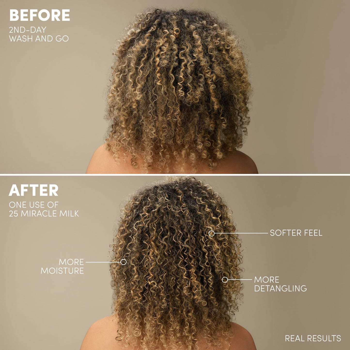 Mizani 25 Benefit Miracle Milk - Leave in Conditioner for Curly Hair, With Coconut Oil, Curl Detangler Spray, Anti Frizz Heat Protectant, No Drying