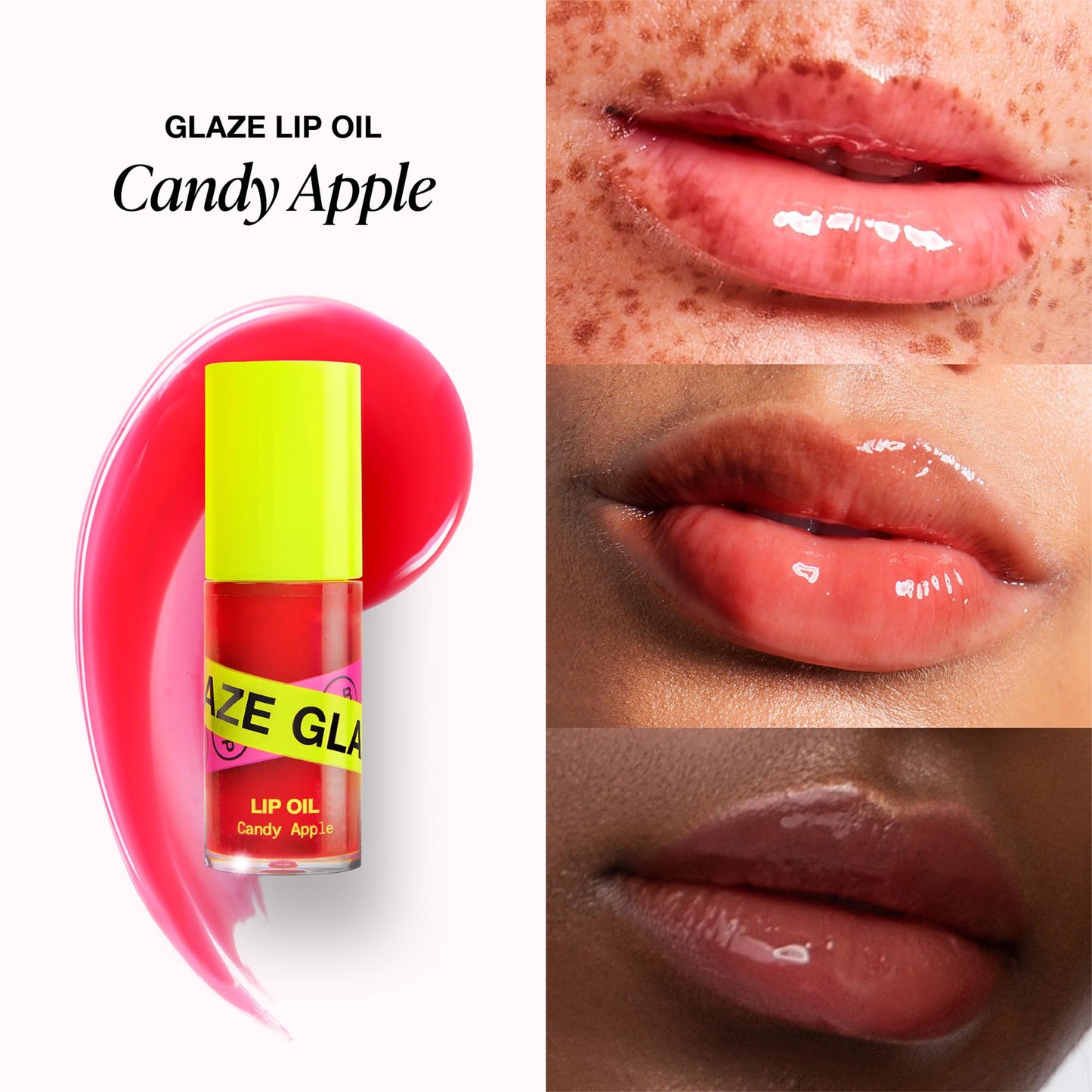 Innbeauty Project Glaze Lip Oil Candy Apple, Hydrating Vegan Lip Oil Gloss Hybrid, 0.2 OZ