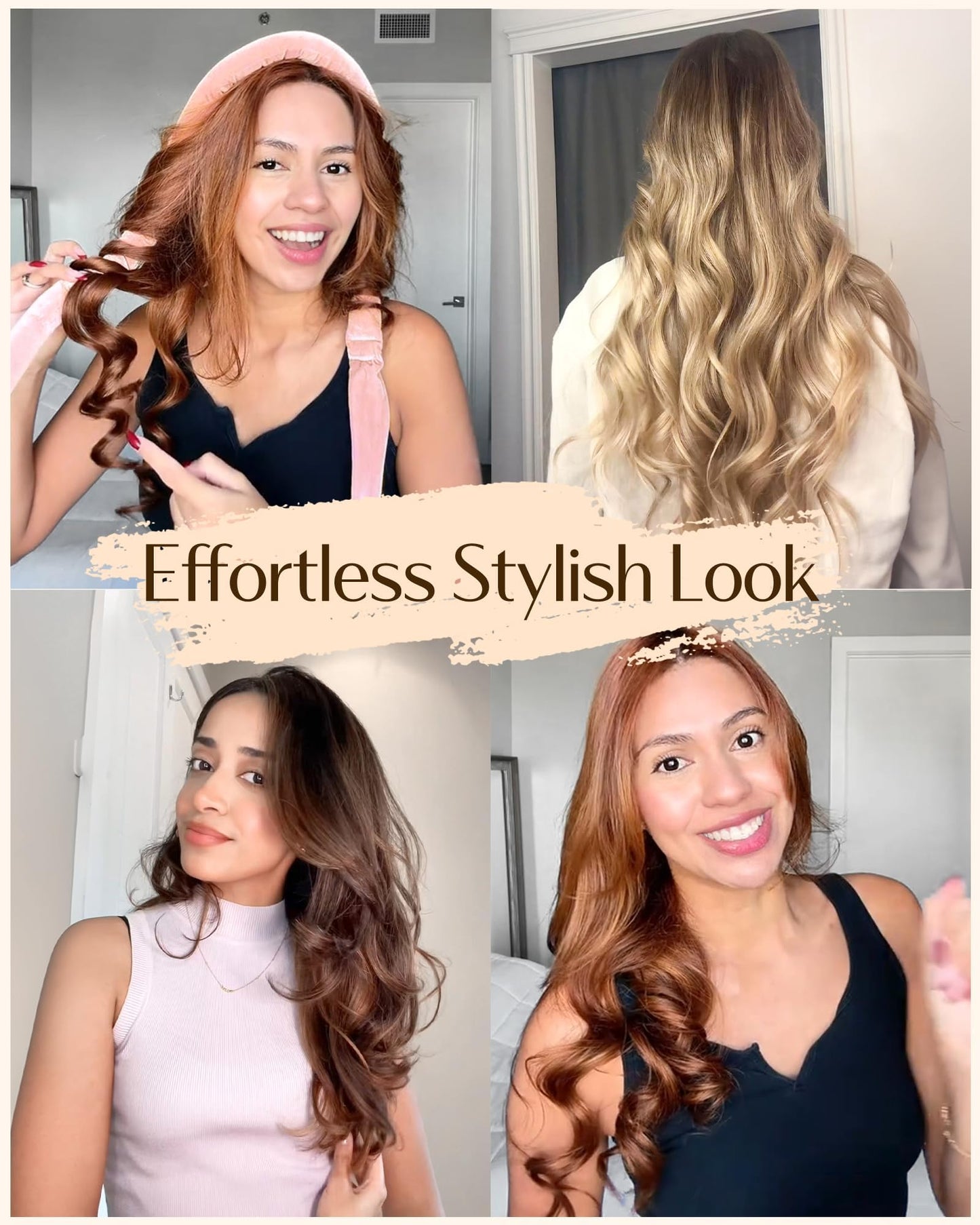 Yanibest Heatless Curls Overnight, Soft Heatless Hair Curler to Sleep in, No Heat Ribbon Wrap, Heatless Curling Set for Long Short Hair with Hair Beauty and Personal Care YANIBEST