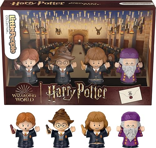 Little People Collector Harry Potter and The Sorcerer’s Stone Movie Special Edition Set for Adults & Fans, 4 Figures in Display Package